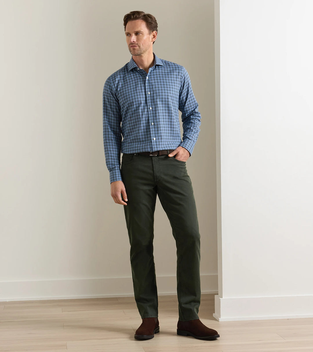 Peter Millar Crown Crafted Wayfare Five-Pocket Pant: Dark Olive