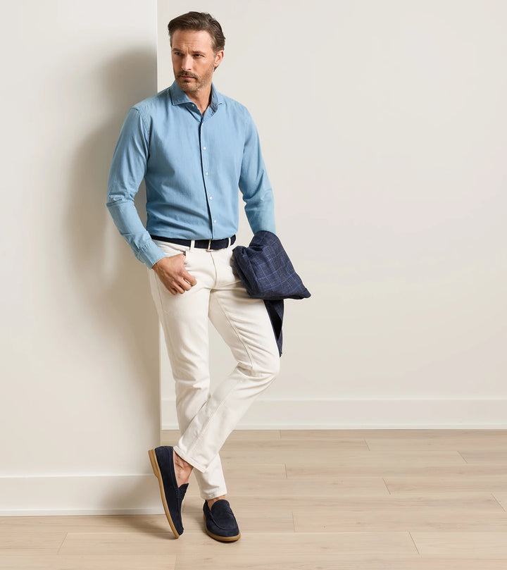 Peter Millar Crown Crafted Fairfield Garment Dyed Denim: Almond