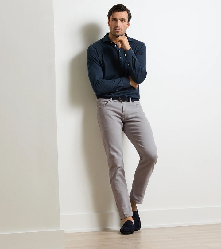 Peter Millar Crown Crafted Fairfield Garment Dyed Denim: Gale Grey