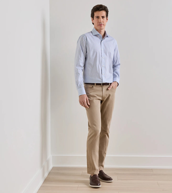 Peter Millar Crown Crafted Fairfield Garment Dyed Denim: Khaki