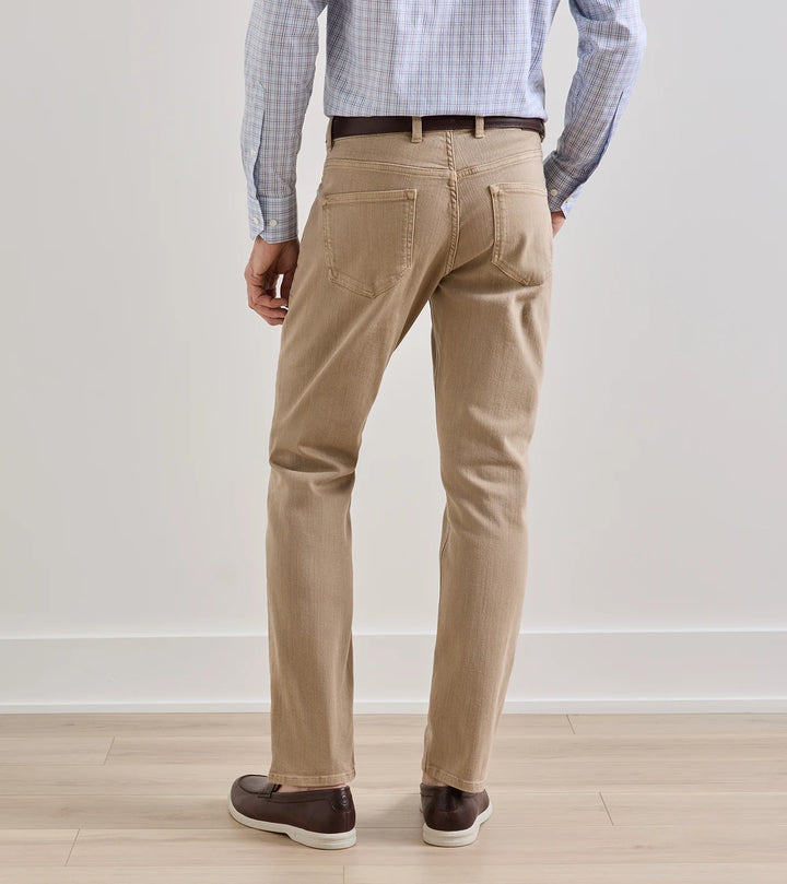 Peter Millar Crown Crafted Fairfield Garment Dyed Denim: Khaki