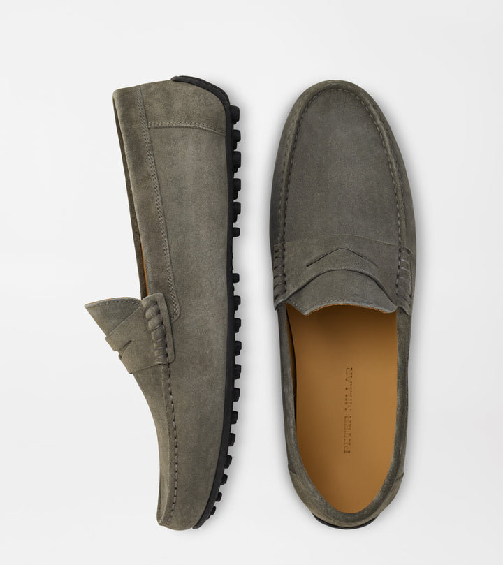Peter Millar Suffolk Suede Driver: Gale Grey