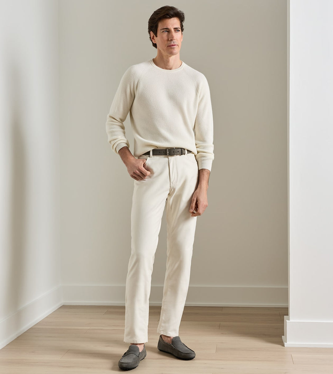 Peter Millar Suffolk Suede Driver: Gale Grey