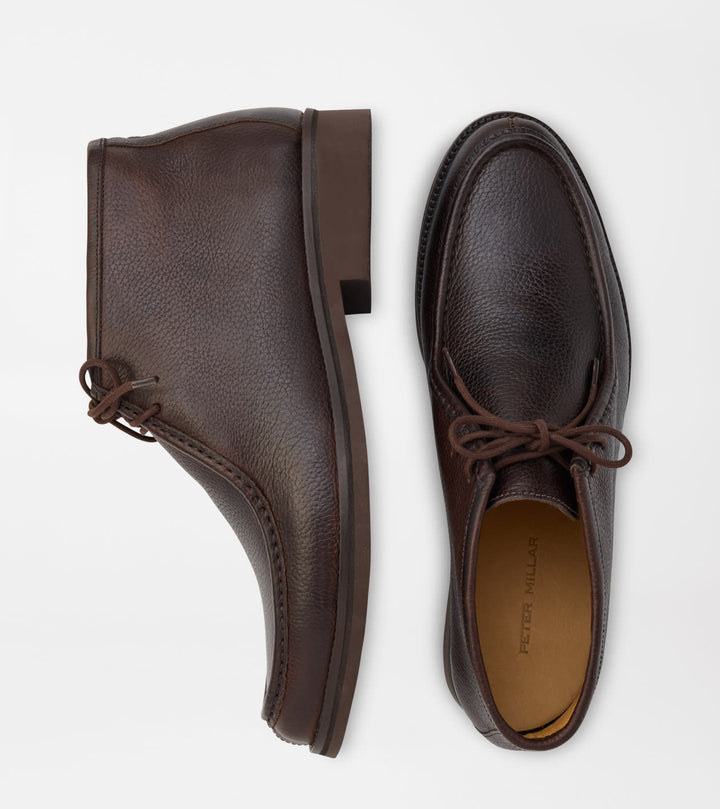 Peter Millar Tempest Pebble Grain Boot: Chocolate
