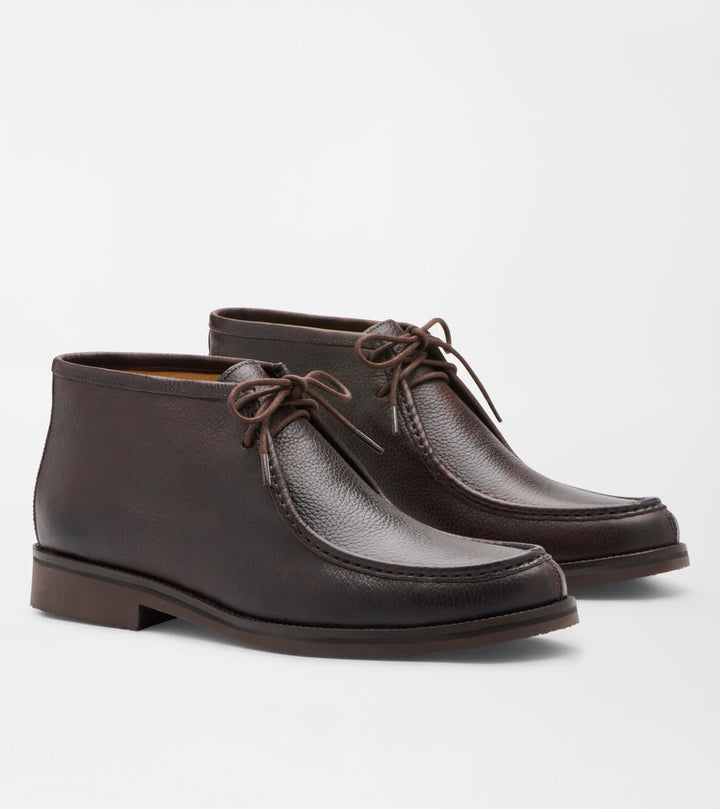 Peter Millar Tempest Pebble Grain Boot: Chocolate