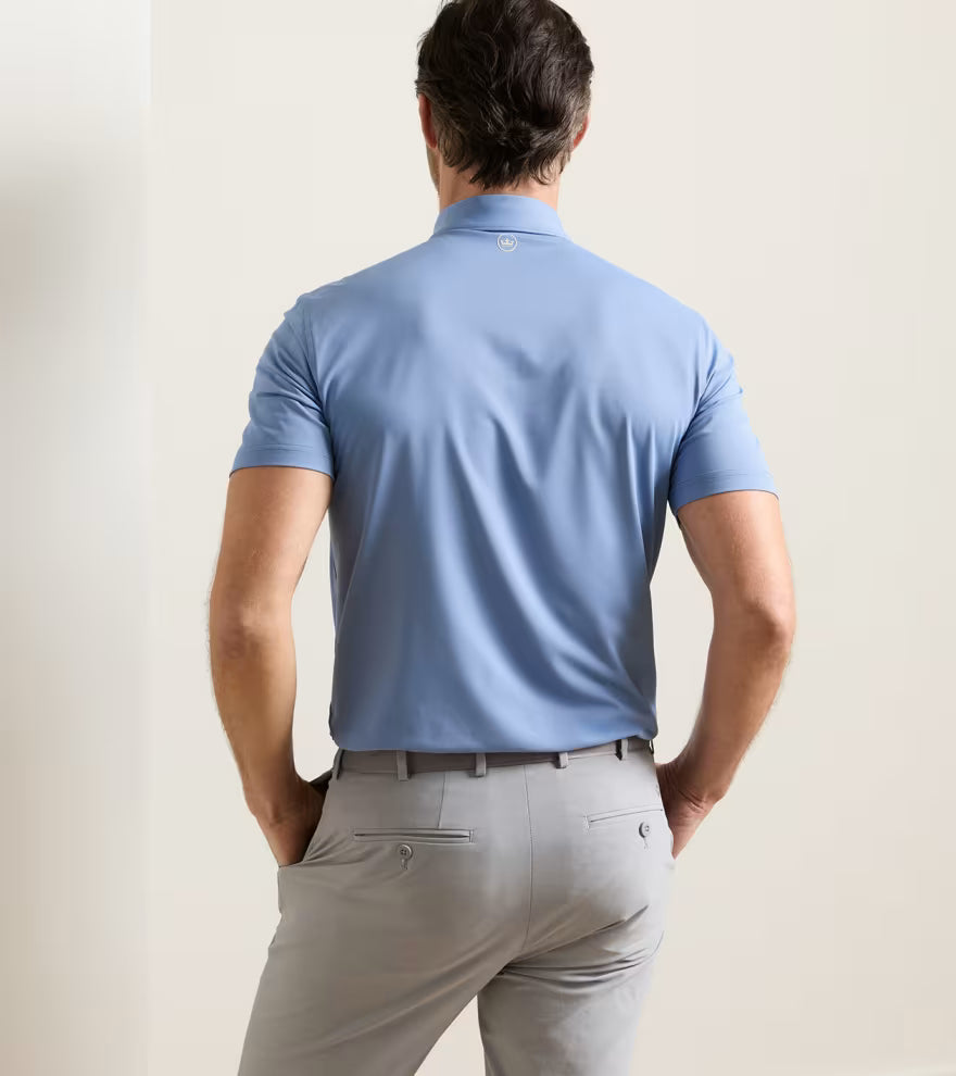 Peter Millar Crown Crafted Solid Performance Jersey Polo: Windy Blue