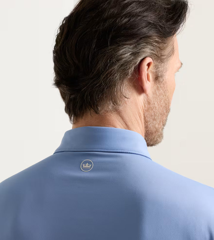 Peter Millar Crown Crafted Solid Performance Jersey Polo: Windy Blue