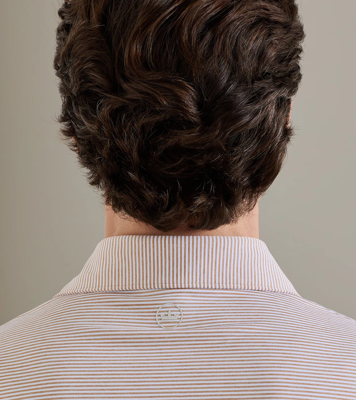 Peter Millar Crown Crafted Cadenza Performance Jersey Polo: Light Nutmeg
