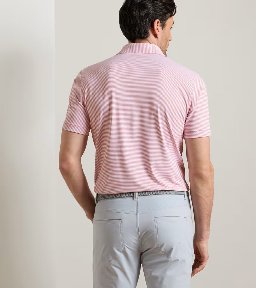 Peter Millar Crown Crafted Cadenza Performance Jersey Polo: Melrose Pink