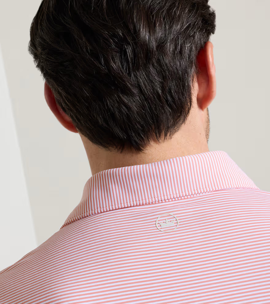 Peter Millar Crown Crafted Cadenza Performance Jersey Polo: Melrose Pink
