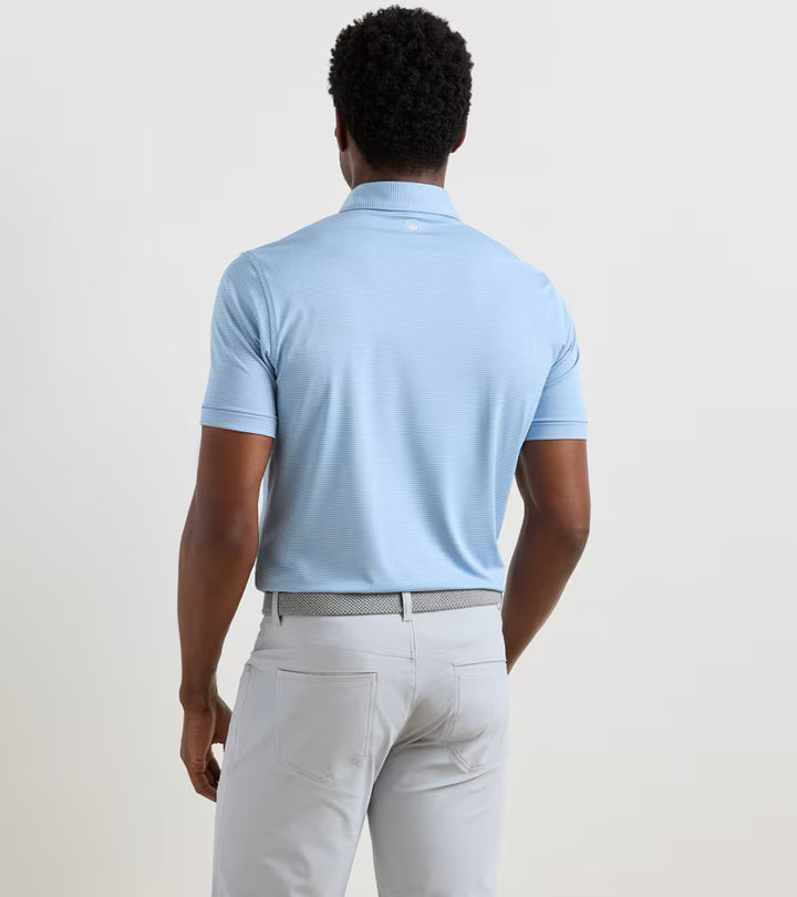 Peter Millar Crown Crafted Cadenza Performance Jersey Polo: Windy Blue / Seaflower