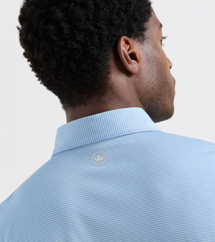 Peter Millar Crown Crafted Cadenza Performance Jersey Polo: Windy Blue / Seaflower