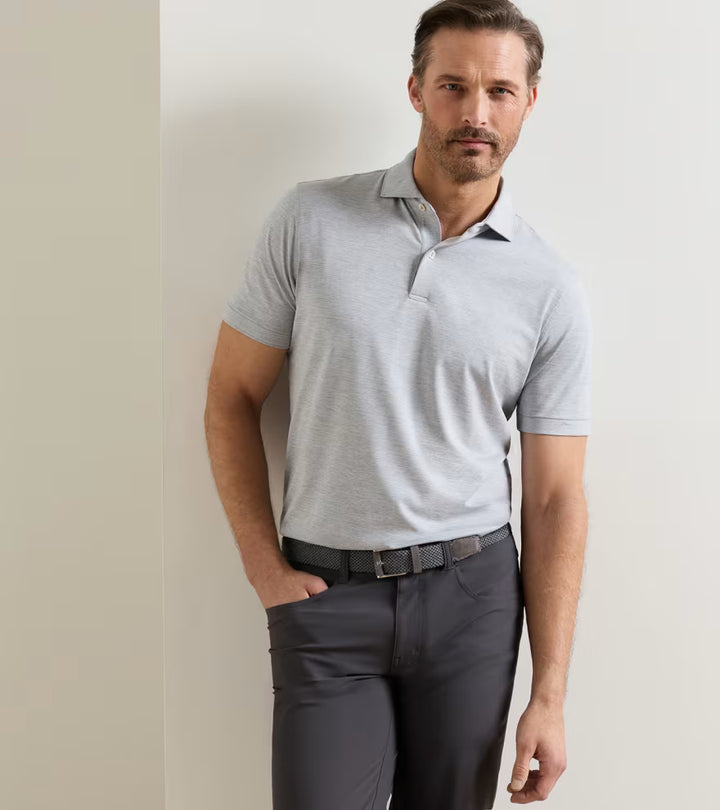 Peter Millar Crown Crafted Treble Performance Jersey Polo: Gale Grey