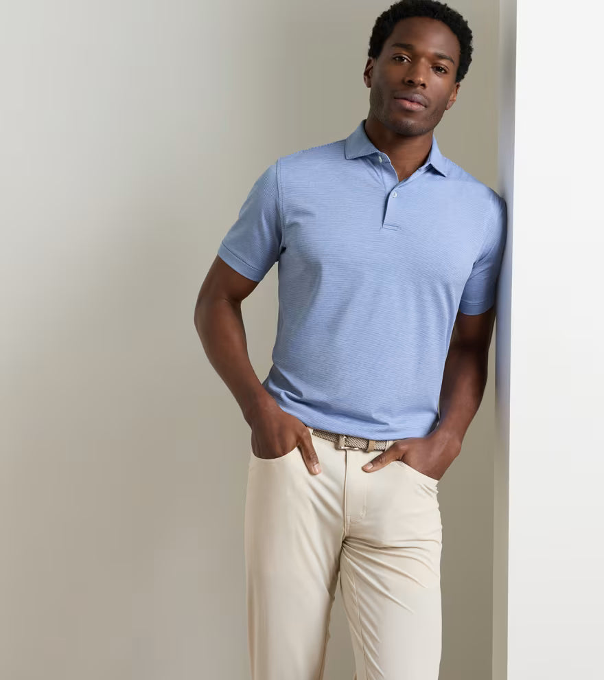 Peter Millar Crown Crafted Treble Performance Jersey Polo: Windy Blue