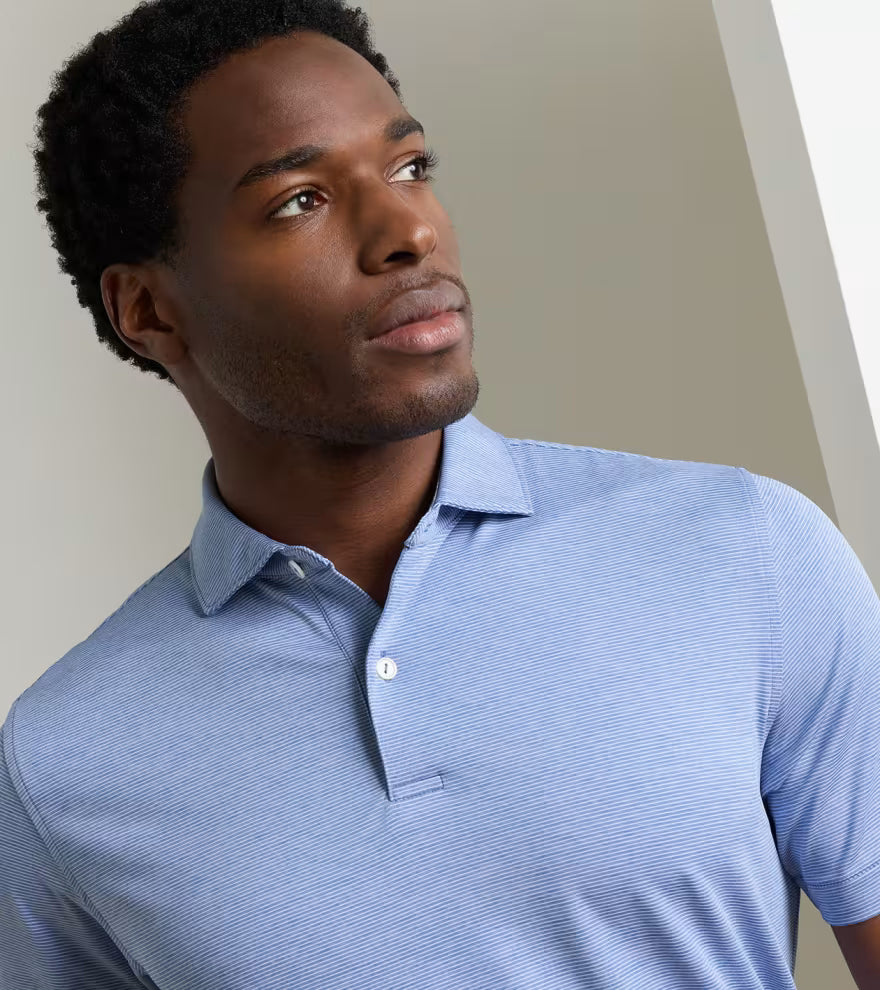 Peter Millar Crown Crafted Treble Performance Jersey Polo: Windy Blue