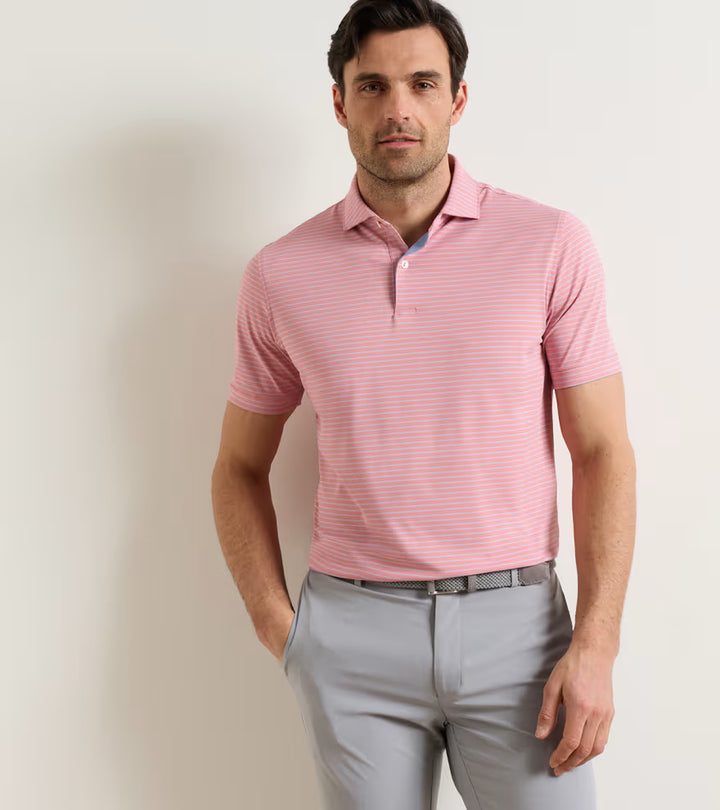 Peter Millar Crown Crafted Keynote Performance Jersey Polo: Melrose Pink