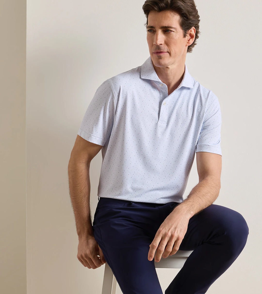 Peter Millar Crown Crafted Campania Performance Jersey Polo: White