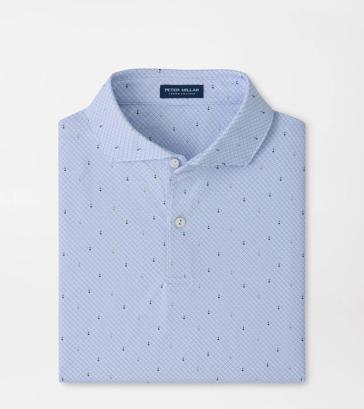 Peter Millar Crown Crafted Sands of Time  Performance Jersey Polo: Alice Blue