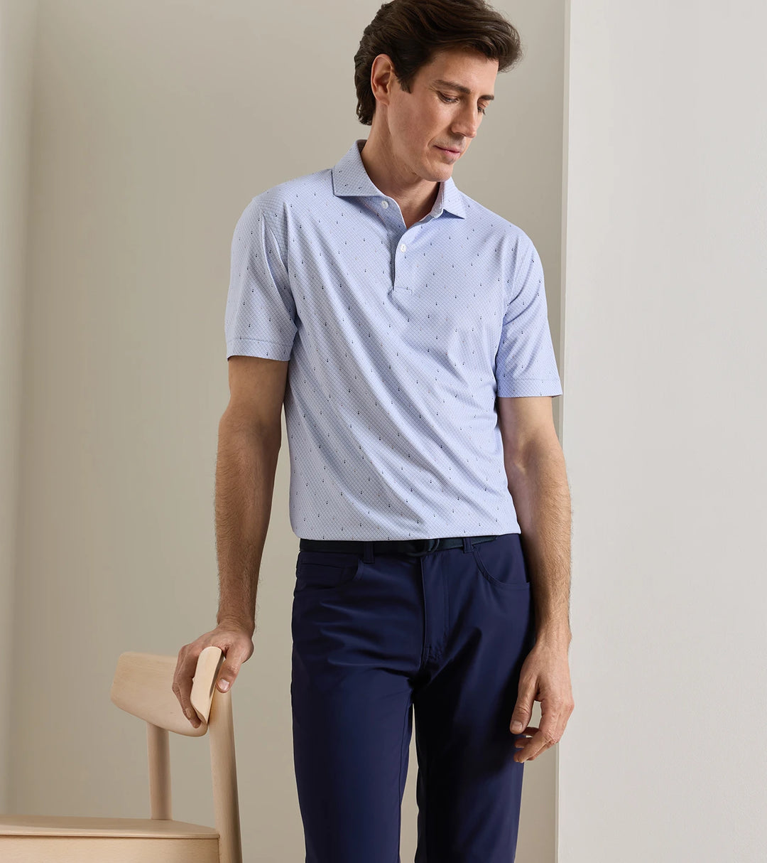 Peter Millar Crown Crafted Sands of Time  Performance Jersey Polo: Alice Blue