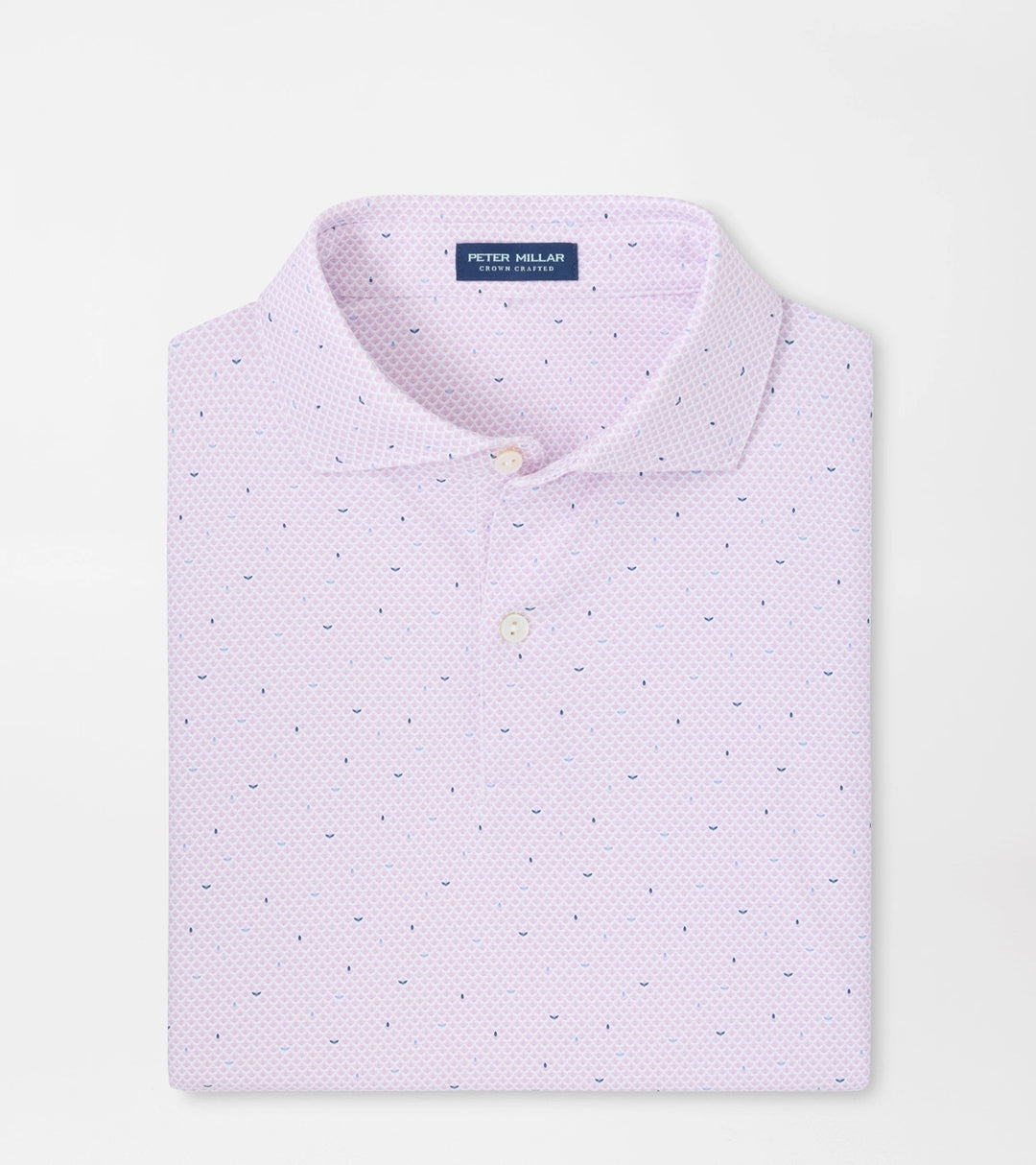Peter Millar Crown Crafted Endives Performance Jersey Polo: White / Soft Orchid