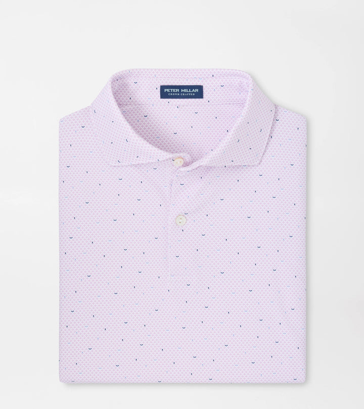 Peter Millar Crown Crafted Endives Performance Jersey Polo: White / Soft Orchid