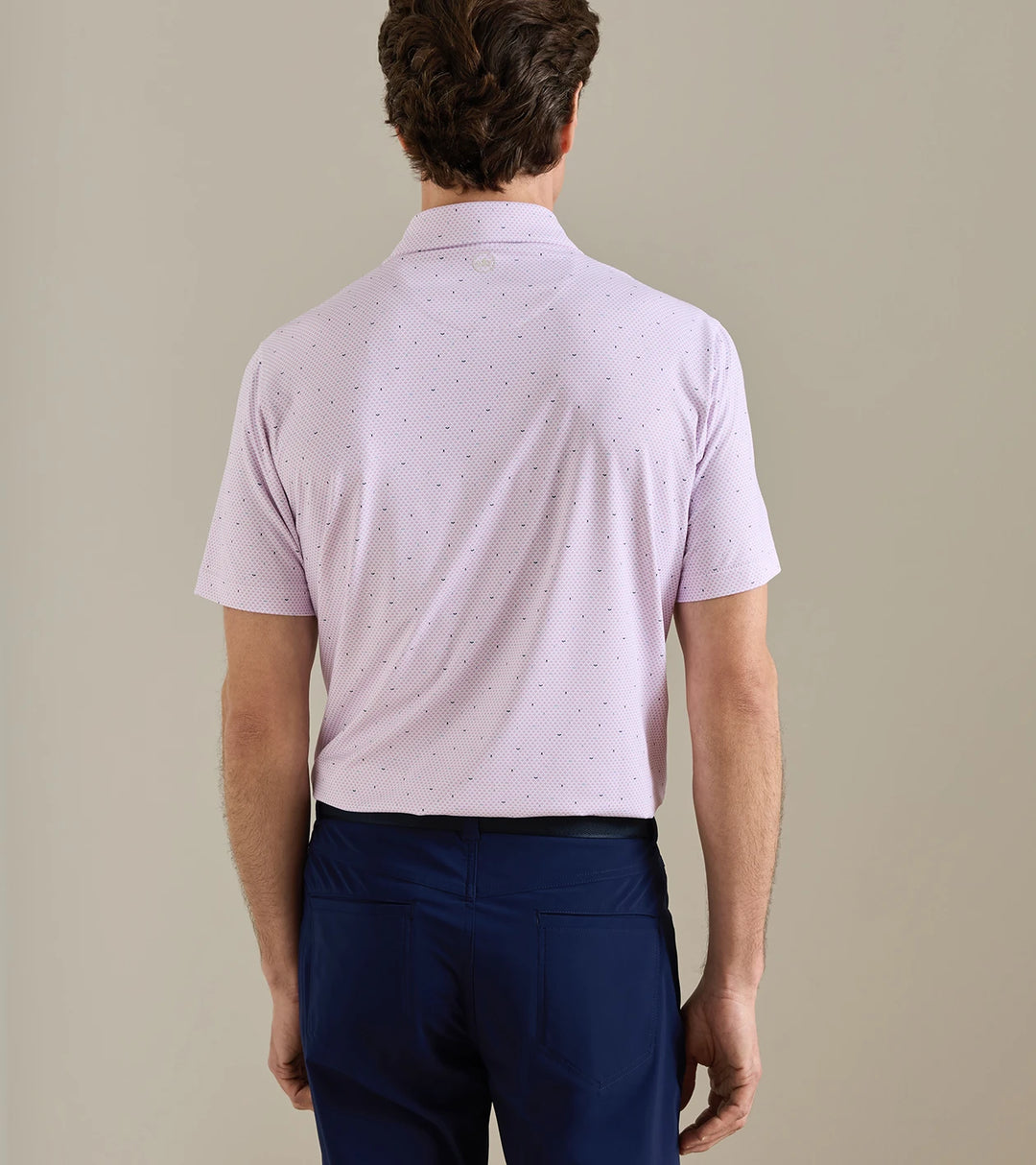 Peter Millar Crown Crafted Endives Performance Jersey Polo: White / Soft Orchid