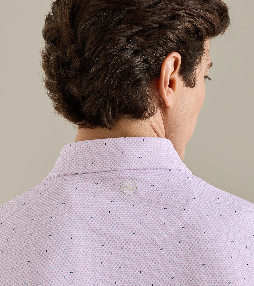 Peter Millar Crown Crafted Endives Performance Jersey Polo: White / Soft Orchid