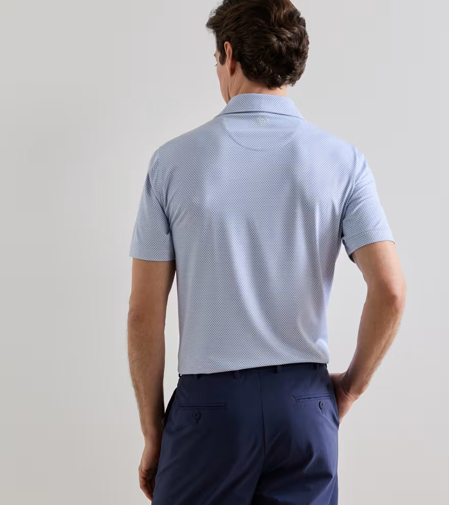 Peter Millar Crown Crafted Endives Performance Jersey Polo: White / Windy Blue