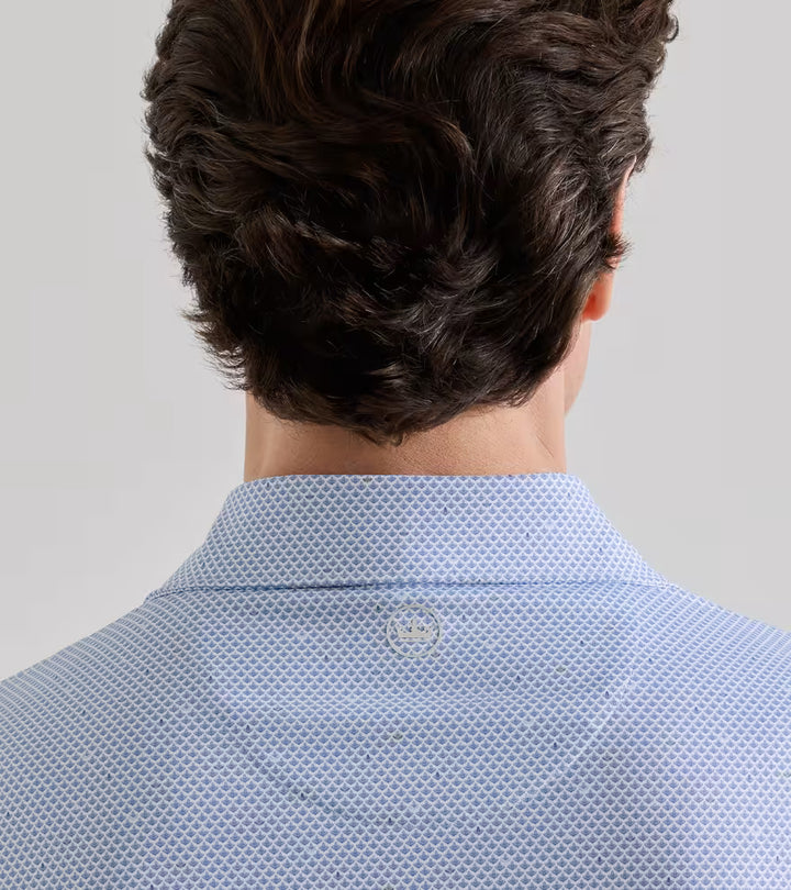 Peter Millar Crown Crafted Endives Performance Jersey Polo: White / Windy Blue