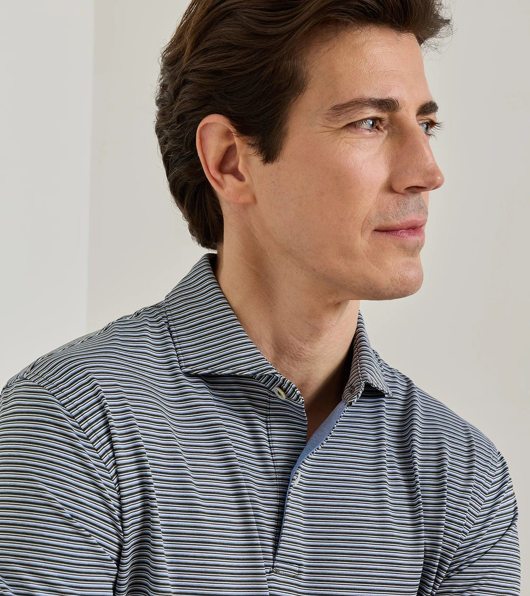 Peter Millar Crown Crafted Timbre Performance Jersey Polo: Dark Olive