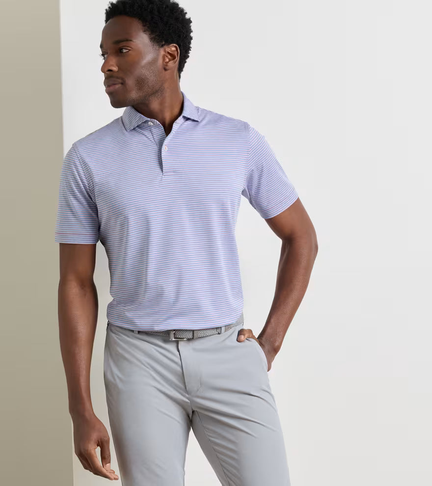 Peter Millar Crown Crafted Timbre Performance Jersey Polo: Melrose Pink