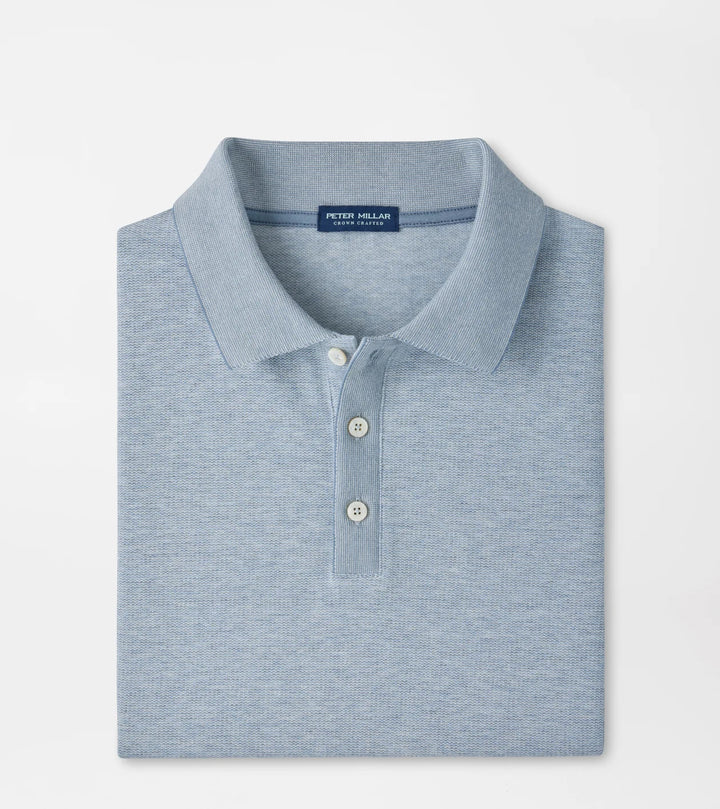 Peter Millar Barnes Short-Sleeve Knit Polo: Blue Frost