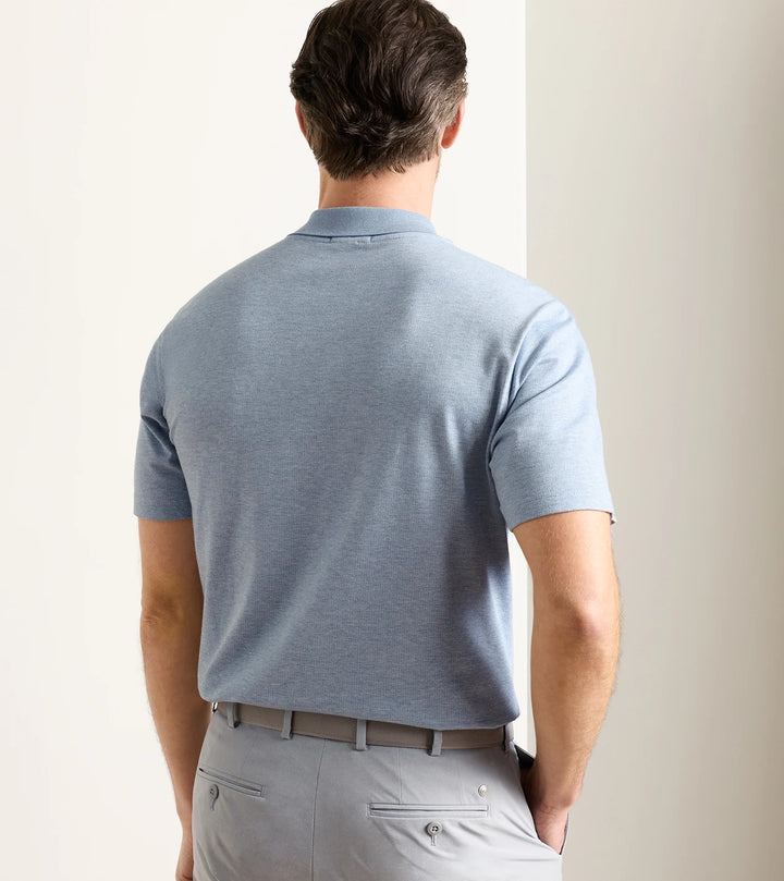 Peter Millar Barnes Short-Sleeve Knit Polo: Blue Frost