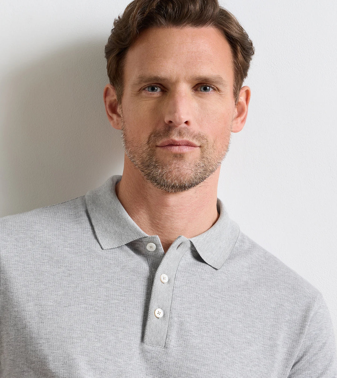 Peter Millar Barnes Short-Sleeve Knit Polo: Gale Grey