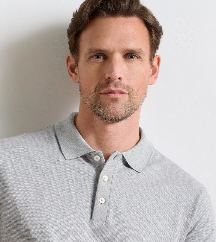 Peter Millar Barnes Short-Sleeve Knit Polo: Gale Grey