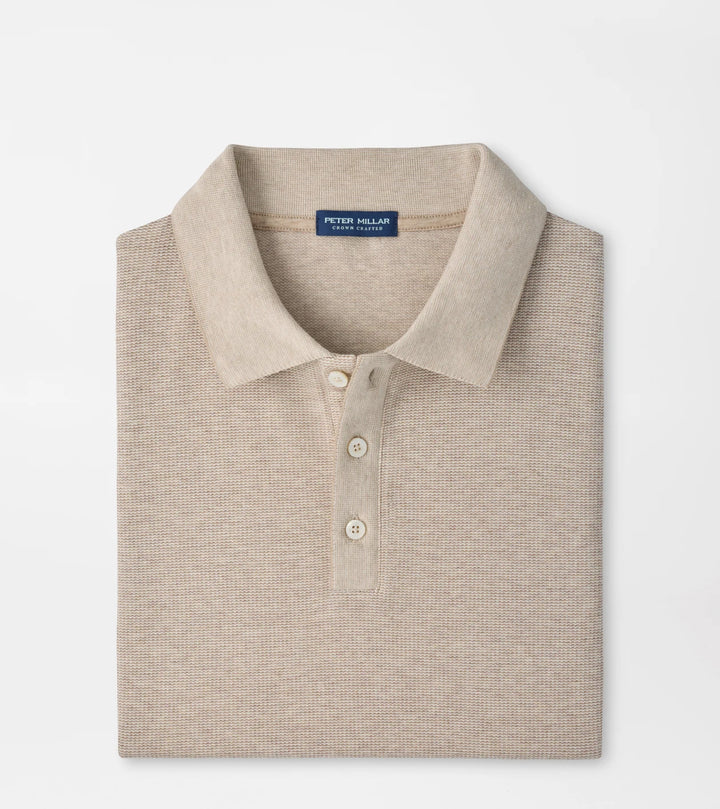 Peter Millar Barnes Short-Sleeve Knit Polo: Truffle