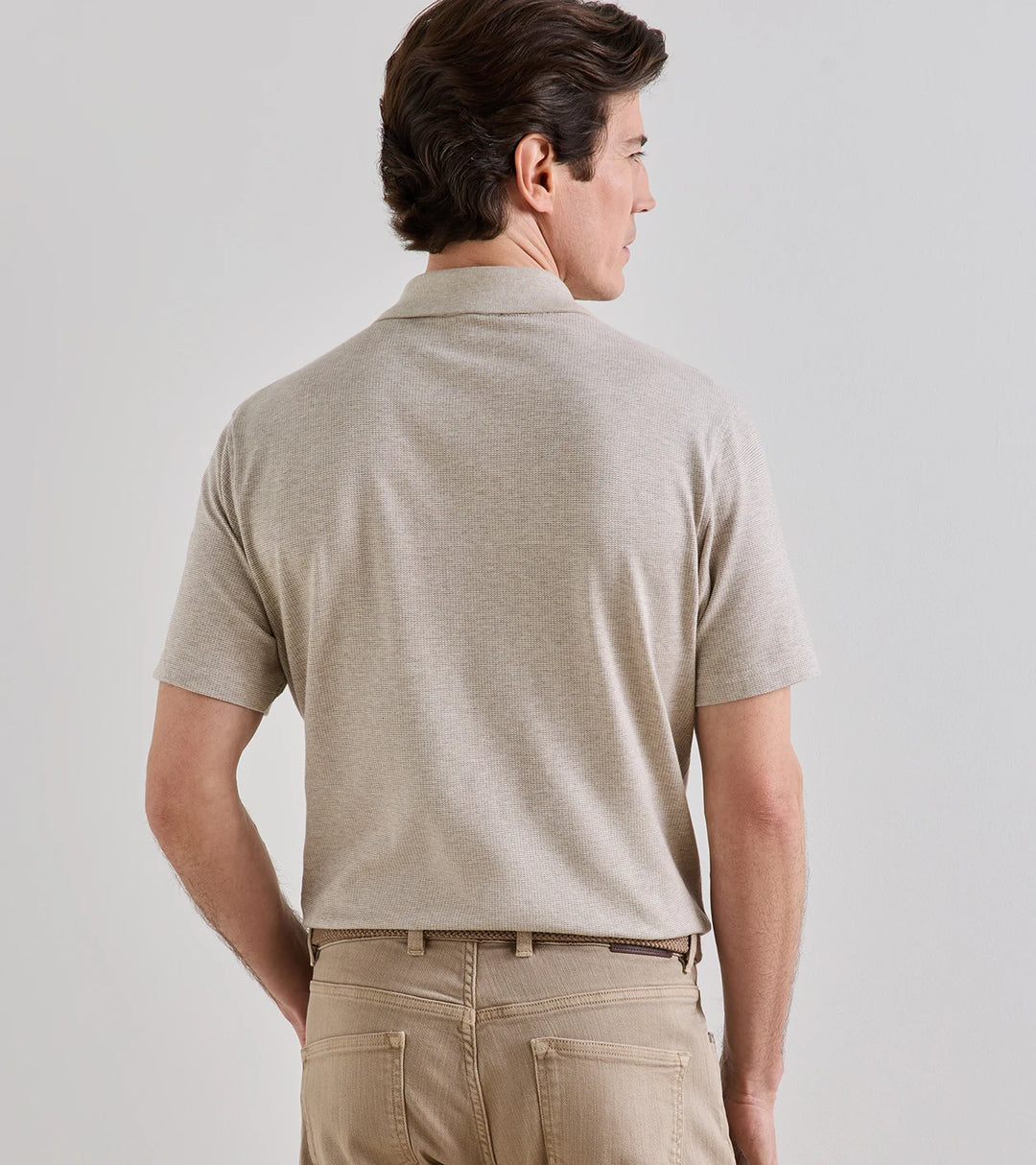 Peter Millar Barnes Short-Sleeve Knit Polo: Truffle