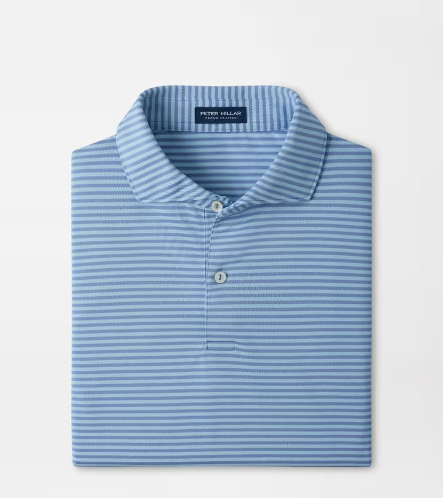 Peter Millar Crown Crafted Verse Performance Mesh Polo: Windy Blue / Blue Frost