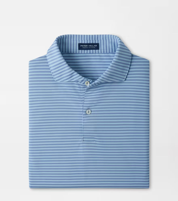 Peter Millar Crown Crafted Verse Performance Mesh Polo: Windy Blue / Blue Frost