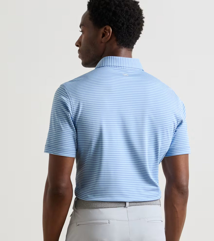 Peter Millar Crown Crafted Verse Performance Mesh Polo: Windy Blue / Blue Frost