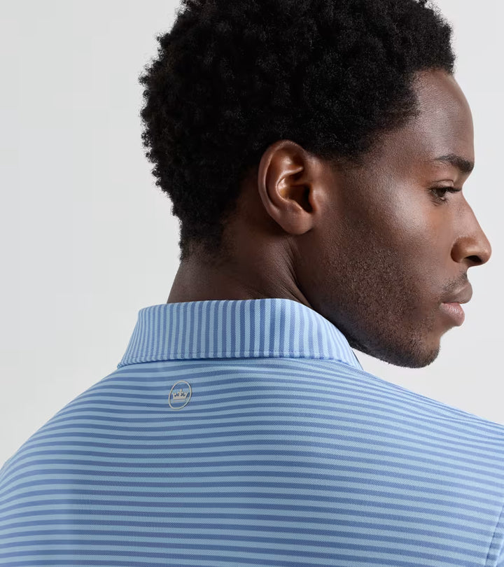 Peter Millar Crown Crafted Verse Performance Mesh Polo: Windy Blue / Blue Frost