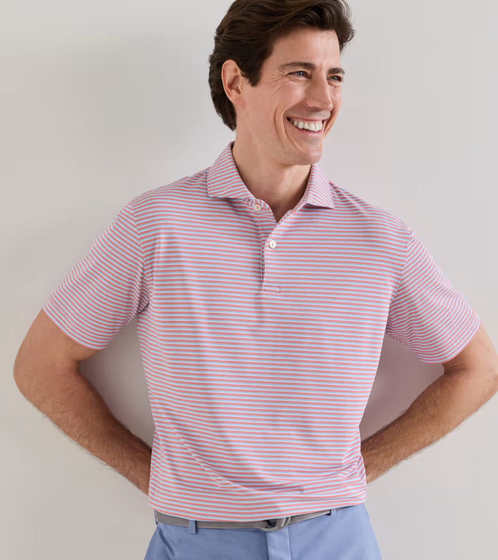 Peter Millar Crown Crafted Tempo Performance Mesh Polo: Melrose Pink