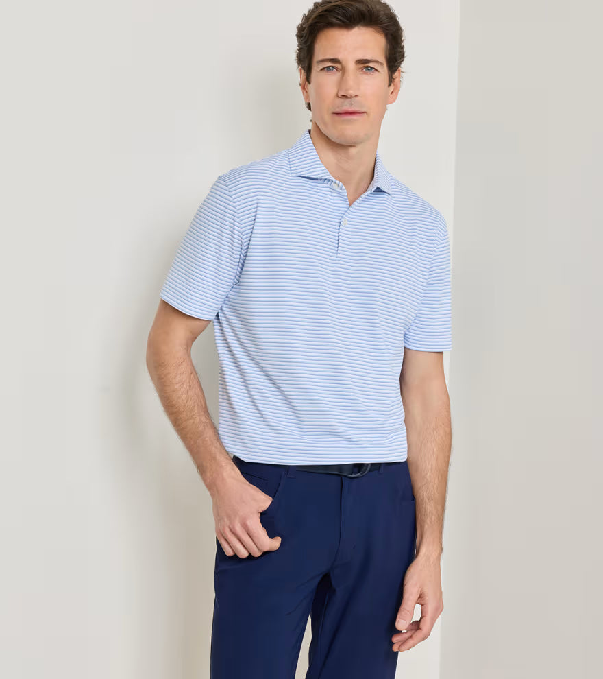 Peter Millar Crown Crafted Tempo Performance Mesh Polo: White