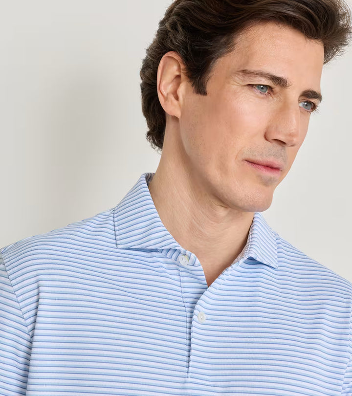 Peter Millar Crown Crafted Tempo Performance Mesh Polo: White