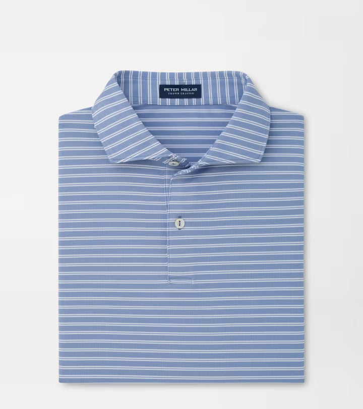 Peter Millar Crown Crafted Beam Performance Mesh Polo: Windy Blue