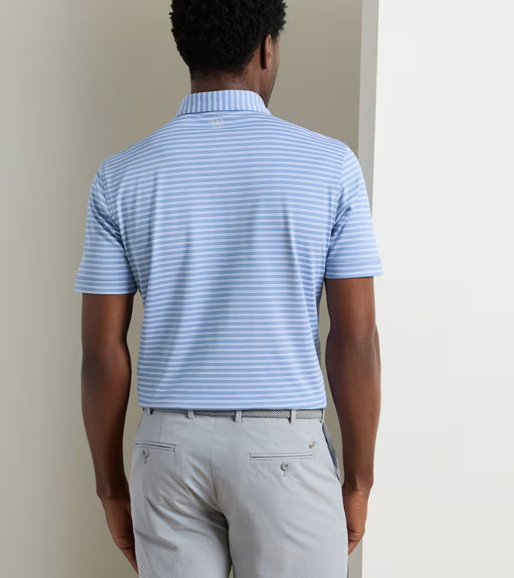 Peter Millar Crown Crafted Beam Performance Mesh Polo: Windy Blue