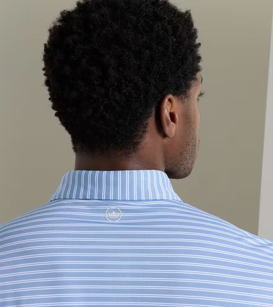Peter Millar Crown Crafted Beam Performance Mesh Polo: Windy Blue