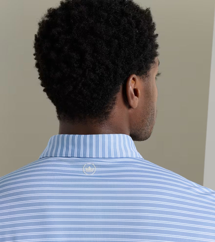 Peter Millar Crown Crafted Beam Performance Mesh Polo: Windy Blue