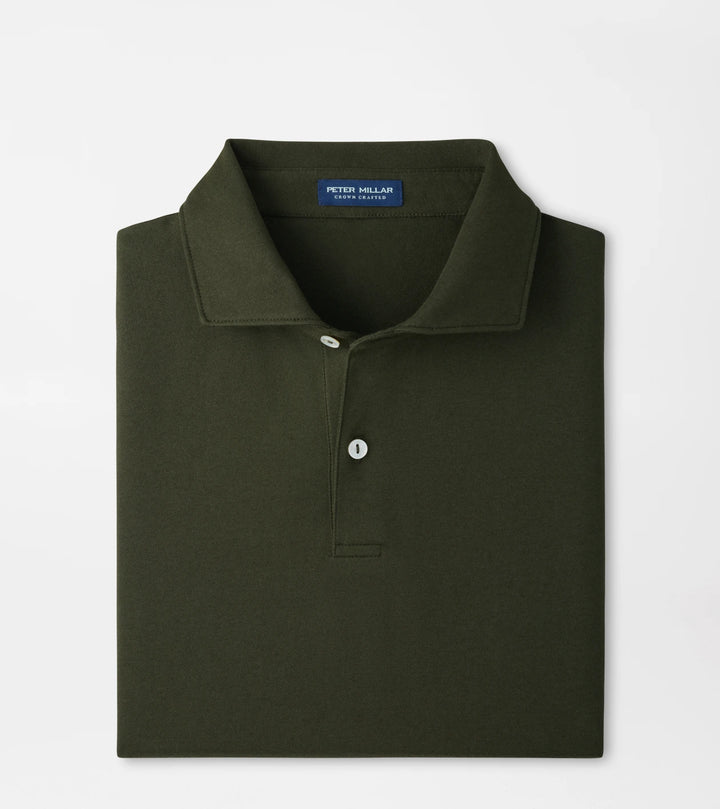 Peter Millar Crown Crafted Albatross Cotton-Blend Piqué Polo: Dark Olive