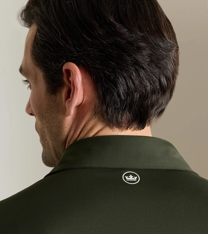 Peter Millar Crown Crafted Albatross Cotton-Blend Piqué Polo: Dark Olive